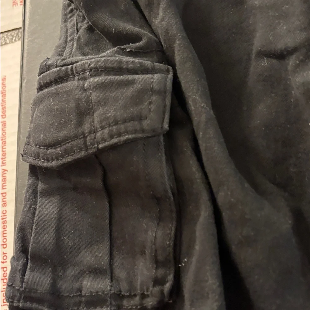 Wonder Nation Black Cargo Shorts with Gray Waistband medium